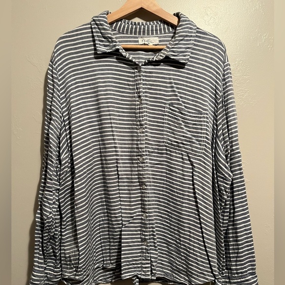 A.L.C Classic Blue and White Striped Boyfriend Button Down - Picture 3 of 9